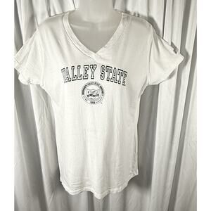Mississippi Valley State University V-neck T-Shirt White Green M HBCU 88-22